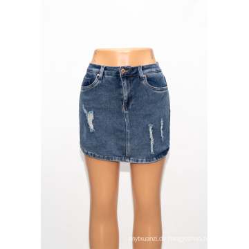 Damen Denim Kurze Rock Großhandel Elegante Denim Rock